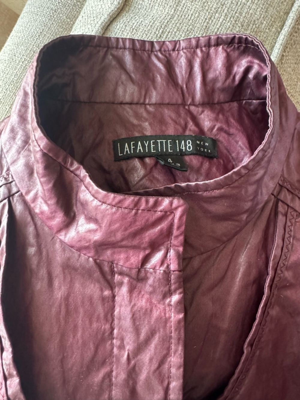 Lafayette 148 NY - Metallic Plum Iridescent - Utility Jacket - Size 4